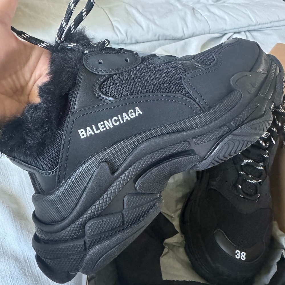 Balenciaga Triple S Sneakers with Faux Fur